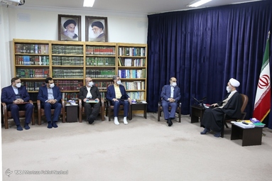 دیدار دکتر علی عسکری، رئیس صداوسیما با آیت الله اعرافی 