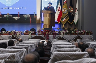 حجت الاسلام رئیسی، رئیس قوه قضائیه در همايش بين المللي مطالبات حقوقي - بين المللي دفاع مقدس