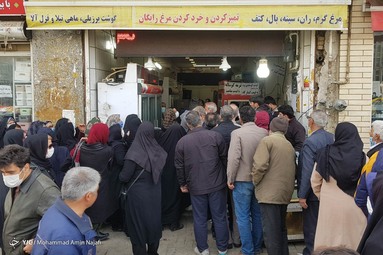 صف خرید مرغ - همدان