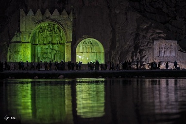 بازدید مسافران نوروزی از طاق بستان