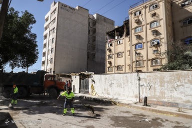 انفجار یک واحد مسکونی ۱۲ طبقه در کیان آباد - اهواز