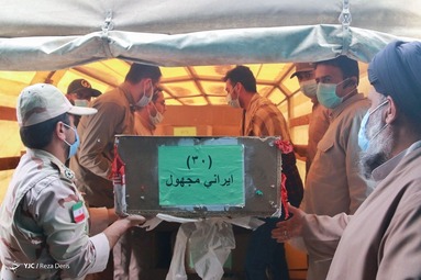 مراسم تبادل و استقبال از ۶۳ شهید تازه تفحص شده جنگ تحمیلی در مرز شلمچه
