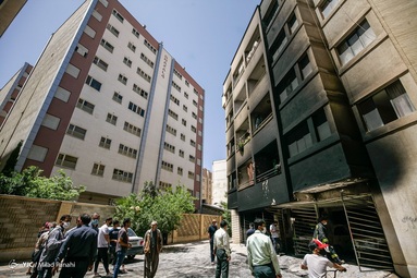 خسارت آتش سوزی در مجتمع مسکونی - شیراز