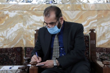 دیدار شاه محمود قریشی، وزیر امور خارجه پاکستان با حجت الاسلام احمد مروی، تولیت آستان قدس رضوی