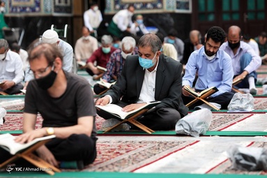 مراسم ترتیل خوانی قرآن کریم در جوار حرم مطهر رضوی