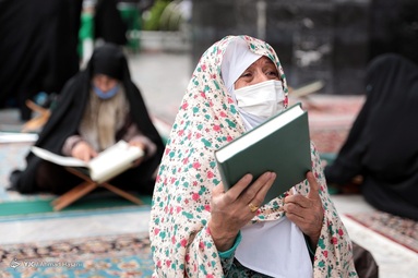 مراسم ترتیل خوانی قرآن کریم در جوار حرم مطهر رضوی