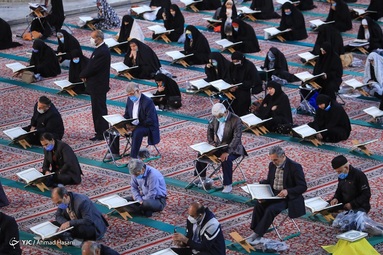 مراسم ترتیل خوانی قرآن کریم در جوار حرم مطهر رضوی