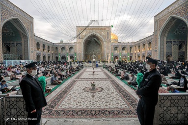 مراسم ترتیل خوانی قرآن کریم در جوار حرم مطهر رضوی