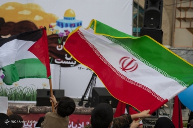 گردهم‌‎آیی کودکان و نوجوانان تهرانی به نشان دوستی و همدلی با کودکان غزه - میدان فلسطین