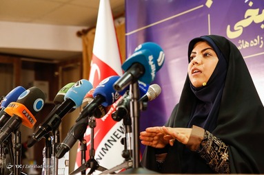 نشست خبری زهرا شیخی رئیس ستاد امیرحسین قاضی‌زاده هاشمی کاندیدای انتخابات ریاست‌جمهوری