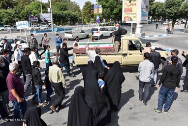 مراسم تشییع و تدفین پیکر پاک شهید «مجید جزایری فارسانی» پس از ۳۷ سال مفقودی - شاهین شهر اصفهان