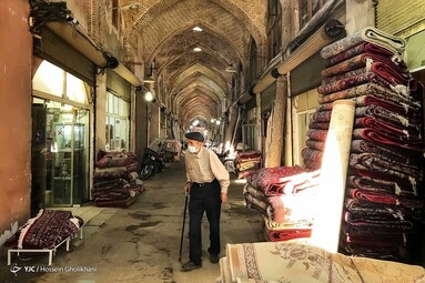 بازار کم رونق صنایع دستی - سرای سعدالسلطنه قزوین