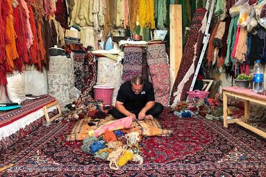 بازار کم رونق صنایع دستی - سرای سعدالسلطنه قزوین