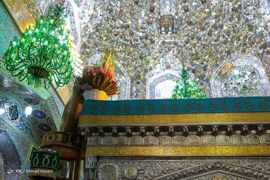 در آستانه میلاد هشتمین نور تابناک ولایت حضرت امام رضا (ع) ضریح حرم مطهر رضوی به گل آراسته شد