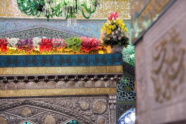 در آستانه میلاد هشتمین نور تابناک ولایت حضرت امام رضا (ع) ضریح حرم مطهر رضوی به گل آراسته شد