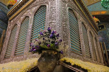 در آستانه میلاد هشتمین نور تابناک ولایت حضرت امام رضا (ع) ضریح حرم مطهر رضوی به گل آراسته شد