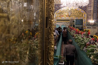 در آستانه میلاد هشتمین نور تابناک ولایت حضرت امام رضا (ع) ضریح حرم مطهر رضوی به گل آراسته شد