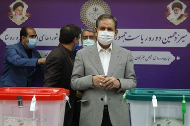 حضور اسحق جهانگیری در ستاد انتخابات کشور
