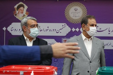 حضور اسحق جهانگیری در ستاد انتخابات کشور