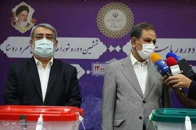 حضور اسحق جهانگیری در ستاد انتخابات کشور