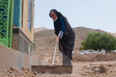 خسارت سیل به امامزاده سید ابراهیم روستای داهوئیه زرند - کرمان
