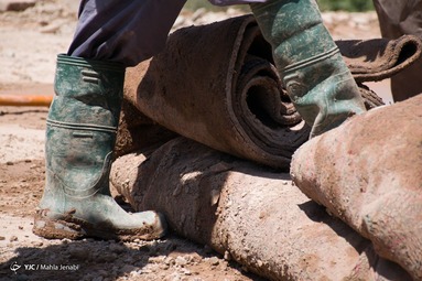 خسارت سیل به امامزاده سید ابراهیم روستای داهوئیه زرند - کرمان