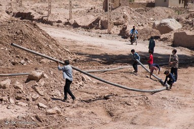 خسارت سیل به امامزاده سید ابراهیم روستای داهوئیه زرند - کرمان
