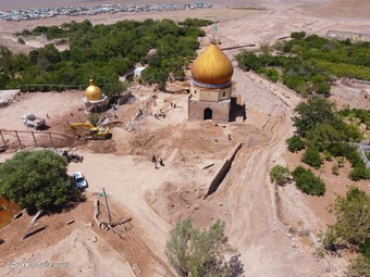 خسارت سیل به امامزاده سید ابراهیم روستای داهوئیه زرند - کرمان