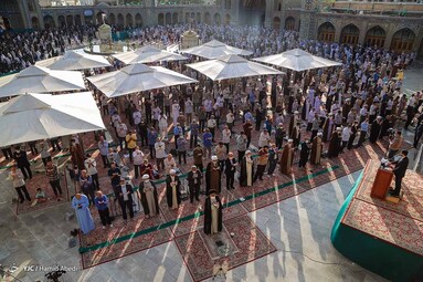 اقامه نماز عید قربان - حرم مطهر حضرت فاطمه معصومه (س)