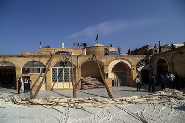 برپایی خیمه عزا در امامزاده موسی مبرقع قم