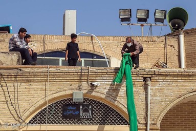 برپایی خیمه عزا در امامزاده موسی مبرقع قم