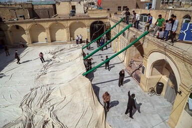 برپایی خیمه عزا در امامزاده موسی مبرقع قم