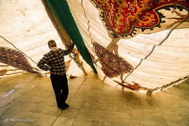 برپایی خیمه عزا در امامزاده موسی مبرقع قم