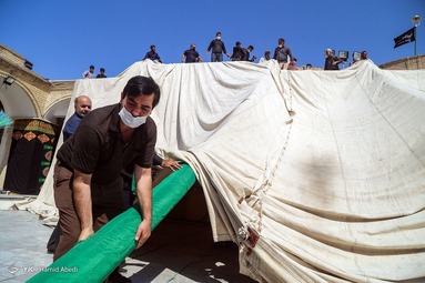 برپایی خیمه عزا در امامزاده موسی مبرقع قم