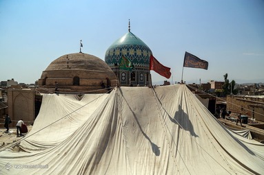 برپایی خیمه عزا در امامزاده موسی مبرقع قم