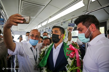 مراسم استقبال از محمد علی و محمدرضا گرایی قهرمان المپیک توکیو ۲۰۲۰ در رشته کشتی فرنگی - شیراز