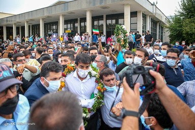 مراسم استقبال از محمد علی و محمدرضا گرایی قهرمان المپیک توکیو ۲۰۲۰ در رشته کشتی فرنگی - شیراز
