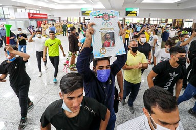 مراسم استقبال از محمد علی و محمدرضا گرایی قهرمان المپیک توکیو ۲۰۲۰ در رشته کشتی فرنگی - شیراز
