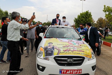 مراسم استقبال از محمد علی و محمدرضا گرایی قهرمان المپیک توکیو ۲۰۲۰ در رشته کشتی فرنگی - شیراز