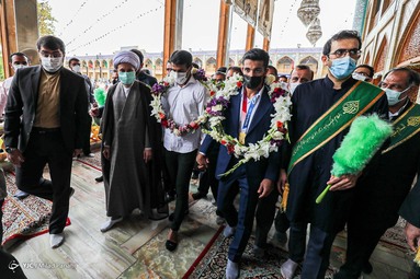 مراسم استقبال از محمد علی و محمدرضا گرایی قهرمان المپیک توکیو ۲۰۲۰ در رشته کشتی فرنگی - شیراز