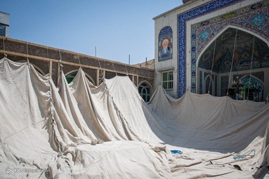 در آستانه ماه محرم خیمه عزای حسینی برپا شد  - سمنان