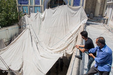 در آستانه ماه محرم خیمه عزای حسینی برپا شد  - سمنان