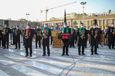 آئین اهتزاز پرچم گنبد حرم امام حسین(ع)برفراز بارگاه عبدالعظیم(ع) - شهرری