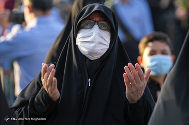 آئین اهتزاز پرچم گنبد حرم امام حسین(ع)برفراز بارگاه عبدالعظیم(ع) - شهرری