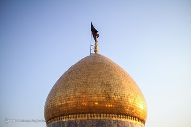 آئین اهتزاز پرچم گنبد حرم امام حسین(ع)برفراز بارگاه عبدالعظیم(ع) - شهرری