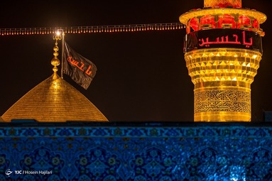 اهتزاز پرچم سیاه عزا برفراز گنبد حضرت سیدالشهدا (ع) - کربلا  معلی