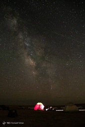 رصد کهکشان راه شیری و آسمان شب - روستای بیابانک کویر سمنان