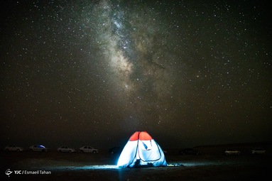 رصد کهکشان راه شیری و آسمان شب - روستای بیابانک کویر سمنان