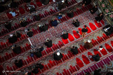 عزاداری شب تاسوعای حسینی در هیئت ثارالله -  مدرسه فیضیه قم