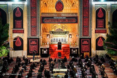 عزاداری شب تاسوعای حسینی در هیئت ثارالله -  مدرسه فیضیه قم
